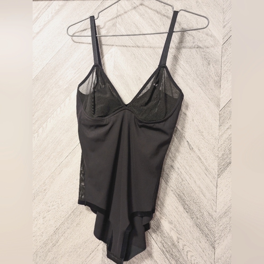 Knix Sheer Bust Black Bodysuit S+
